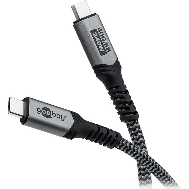 Goobay Câble Textile USB4 Type C (M/M) - Power Delivery - 1.5 m
