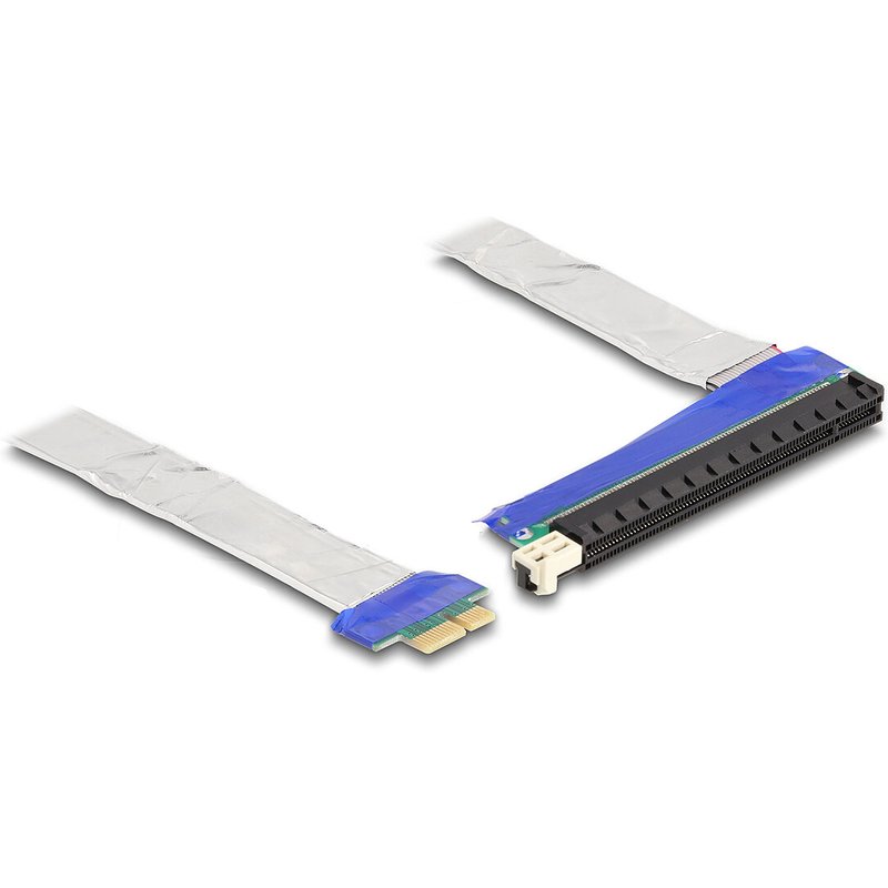 DeLock Riser Card PCIe x1 vers slot PCIe x16 avec câble 20 cm