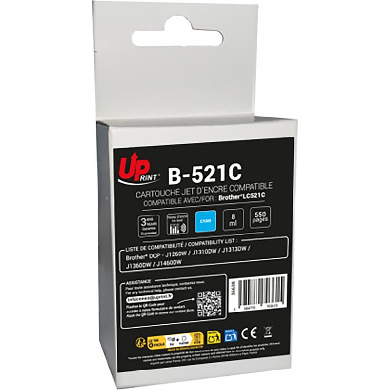 UPrint cartouche B-521C compatible Brother LC521 (Cyan)