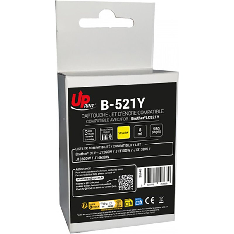 UPrint cartouche B-521Y compatible Brother LC521 (Jaune)