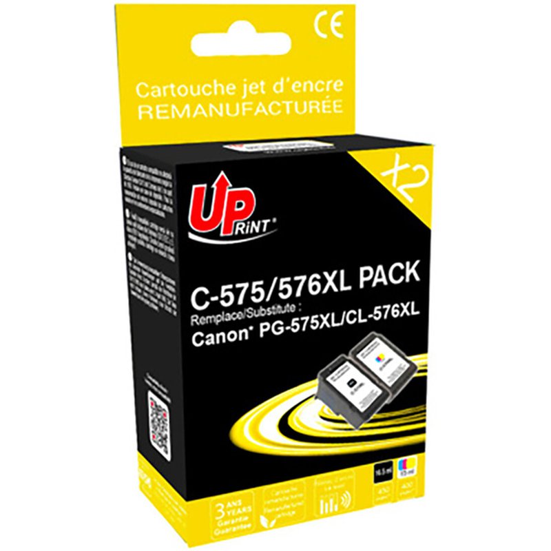 UPrint Pack cartouches compatibles Canon PG-575XL /CL-576XL C-575XL/CJ-576XL (Noir/Couleur)