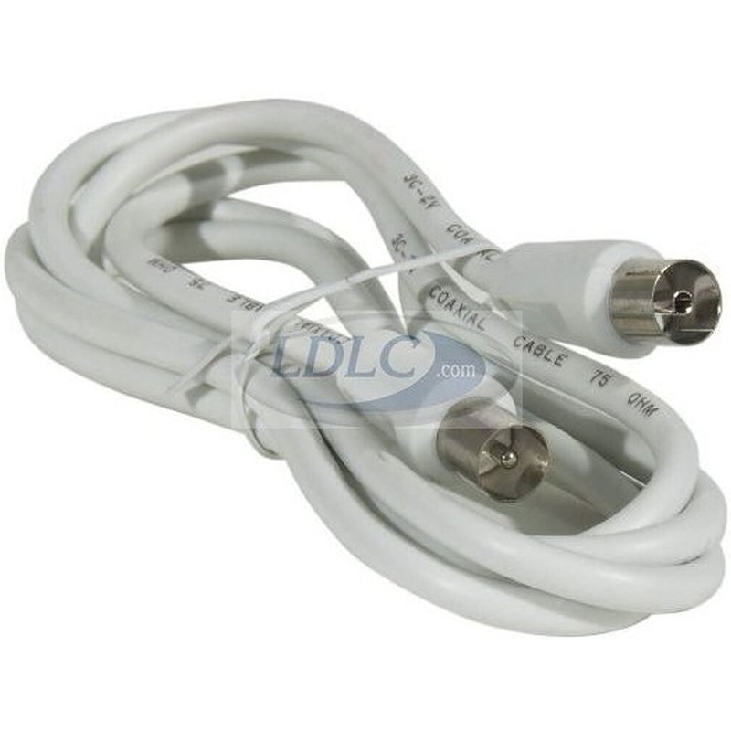 Câble coaxial mâle/femelle pour antenne TV (1.5 mètre)