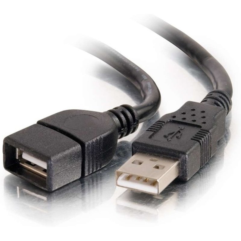 C2G 6.6ft (2m) USB 2.0 A Male to A Female Extension Cable - Black