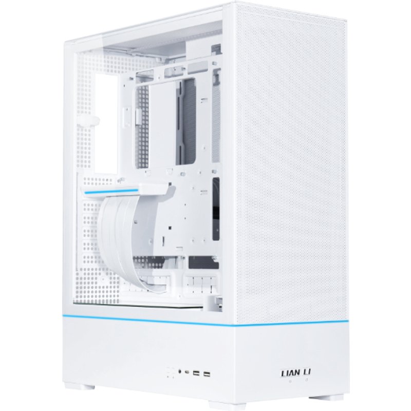 LIAN LI SUP01 White Steel / Tempered Glass ATX Mid Tower Computer Case --SUP01W