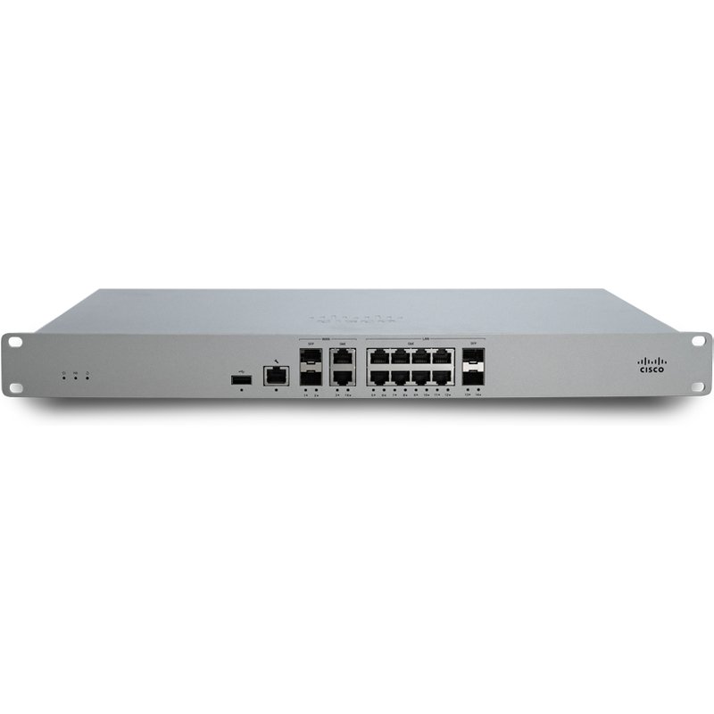 Cisco Meraki MX85-HW 1 Gbit/s 1 Gbit/s 0.5 Gbit/s 250 user(s) Wired 1000 Mbit/s