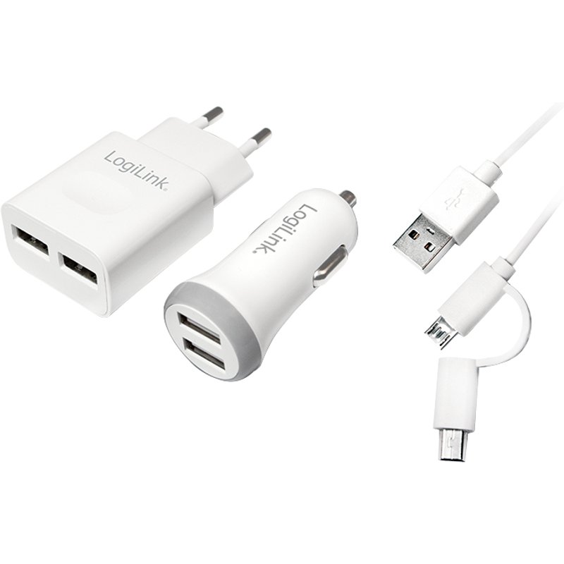 LogiLink PA0137 mobile device charger Smartphone. Tablet White AC. Cig