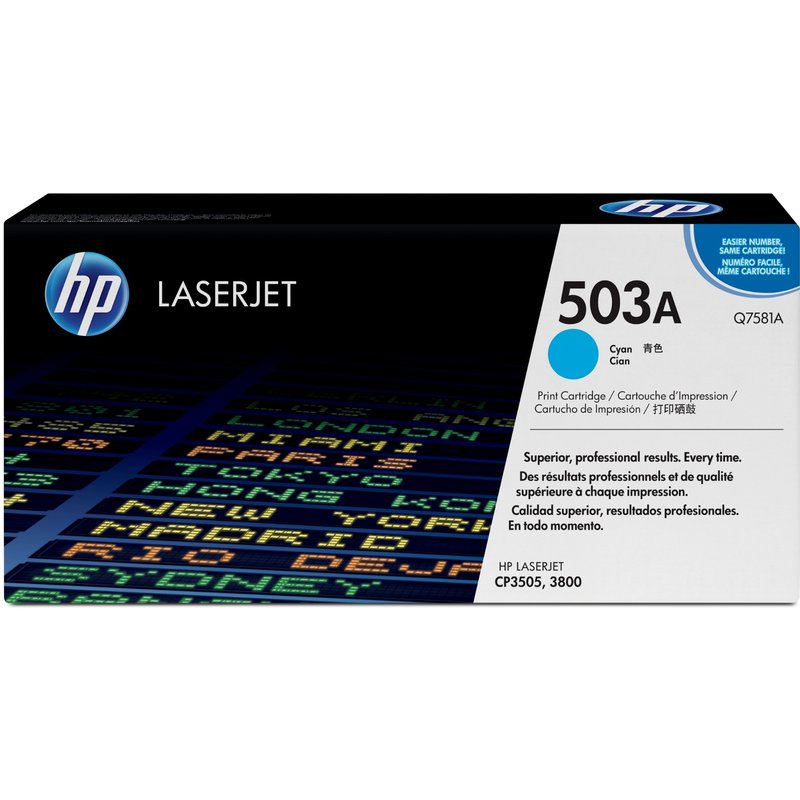 HP Q7581A/503A Toner cartridge cyan. 6K pages/5% for HP Color LaserJet
