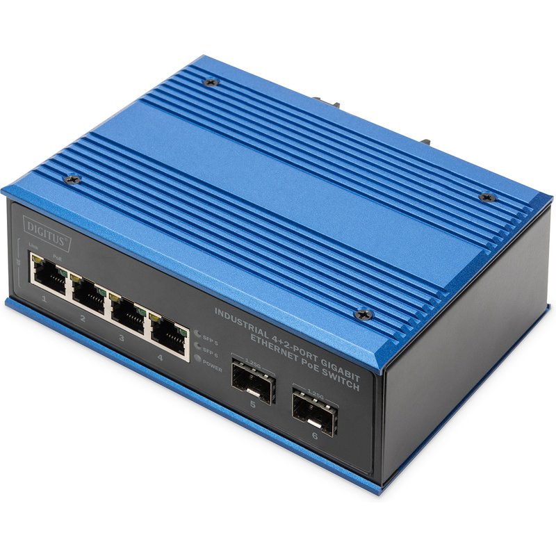 Digitus Industrial 4+2 port Gigabit Ethernet PoE switch
