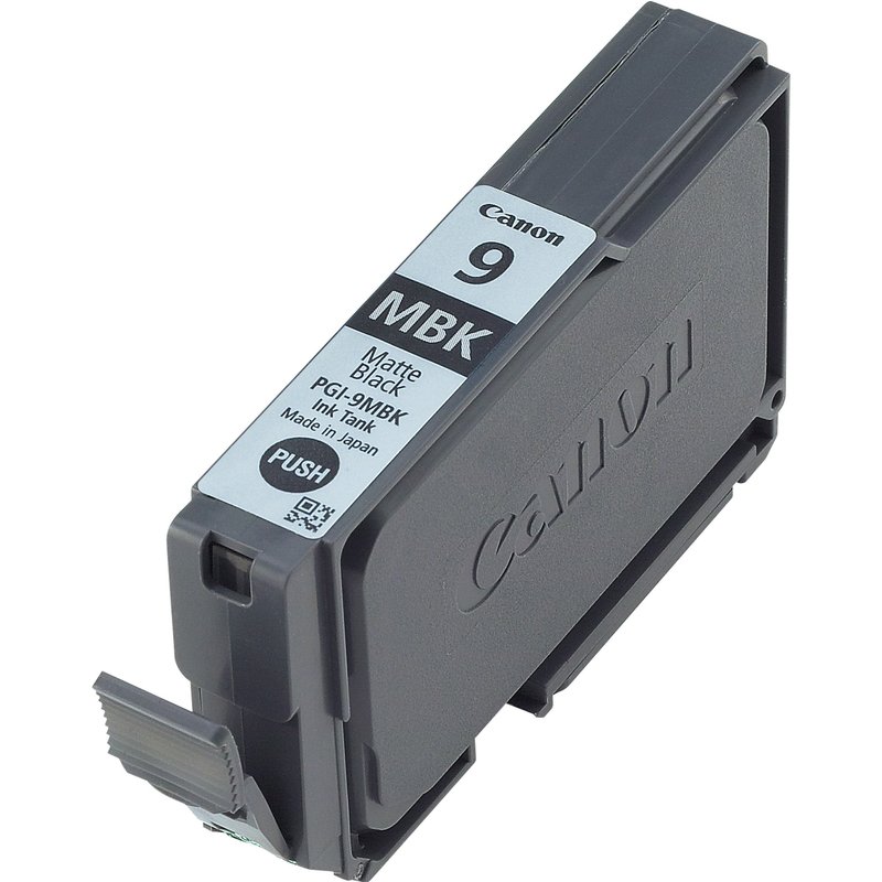 Canon PGI-9MBK Matte Black Ink Cartridge. Colour ink type: Pigment-based ink Printing colours: Matte black Quantity per pack: 1 pc(s) Black ink page yield: 845 pages