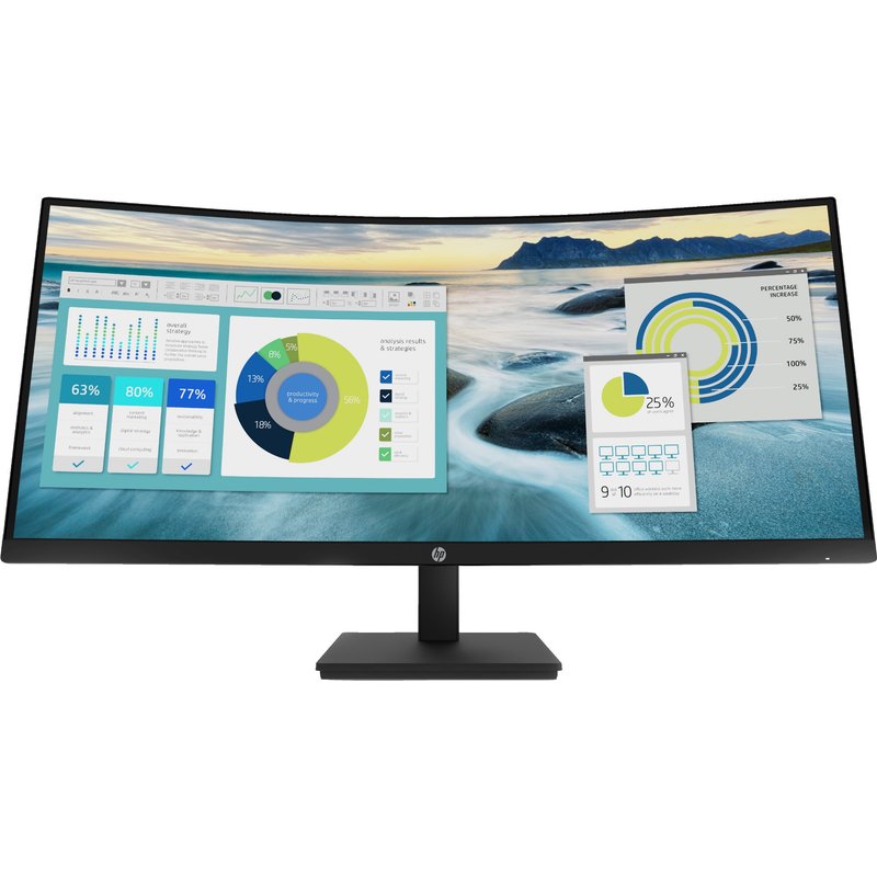 HP P34hc G4 WQHD USB-C Curved Monitor 86.4 cm (34") 3440 x 1440 pixels Wide Quad HD LCD 5 ms Black