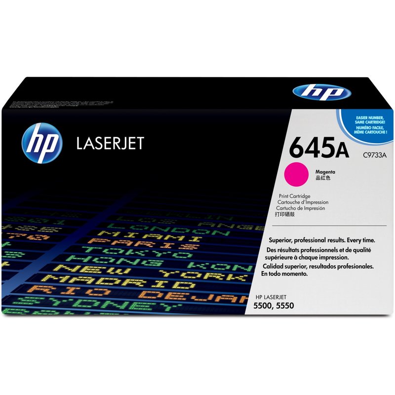 HP 645A Magenta Original LaserJet Toner Cartridge. Colour toner page yield: 12000 pages Printing colours: Magenta Quantity per pack: 1 pc(s)
