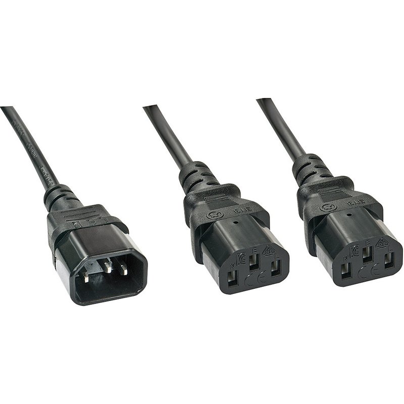 Lindy 2m IEC C14 to IEC C15 'Hot Condition' Power Cable Black. Cable length: 2 m Connector 1: C14 coupler Connector 2: C15 coupler Cable type: H05VV-F3G. Input voltage: 250 V Input current: 10 A