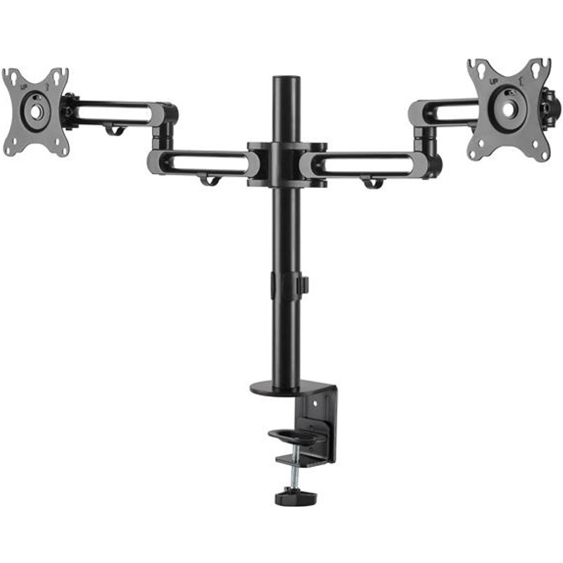 StarTech.com Desk Mount Dual Monitor Arm - Desk Clamp VESA Compatible Monitor Mount for up to 32" (17.6lb/8kg) Displays - Ergonomic Articulating Monitor Arm - Height Adjustable/Tilt/Swivel/Rotating