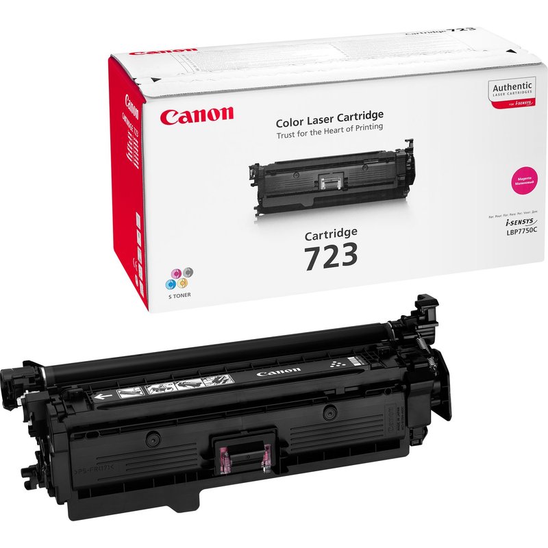 Canon 723M. Colour toner page yield: 8500 pages Printing colours: Magenta Quantity per pack: 1 pc(s)