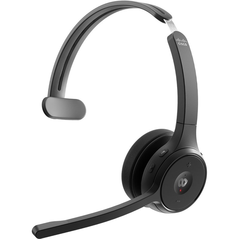 Cisco Headset 721, Wireless Single On-Ear Bluetooth Headphones, Webex Button, USB-A HD Bluetooth Adapter, Soft Case, Carbon Black, 1-Year Limited Liability Warranty (HS-WL-721-BUNA-C)