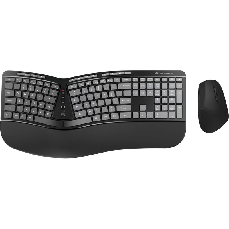 Conceptronic ERGO Wireless Ergonomic Keyboard & Mouse Kit. QWERTY
