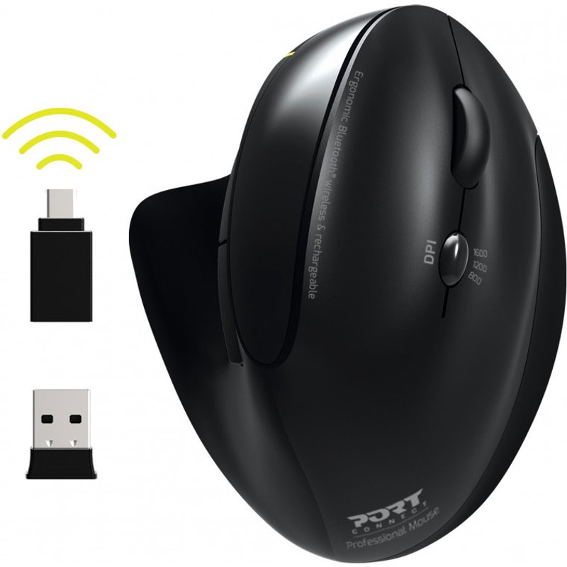 Port Designs 900706-BT mouse Office Right-hand RF Wireless + Bluetooth Optical 1600 DPI