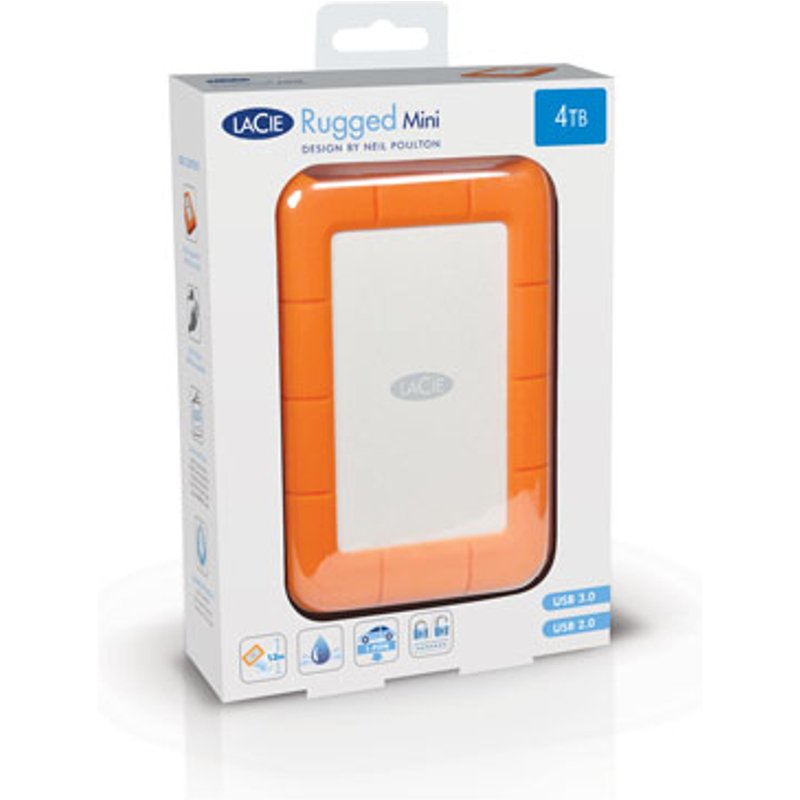 LaCie Rugged Mini external hard drive 2 TB 5400 RPM Micro-USB B 3.2 Gen 1 (3.1 Gen 1) Orange, Silver