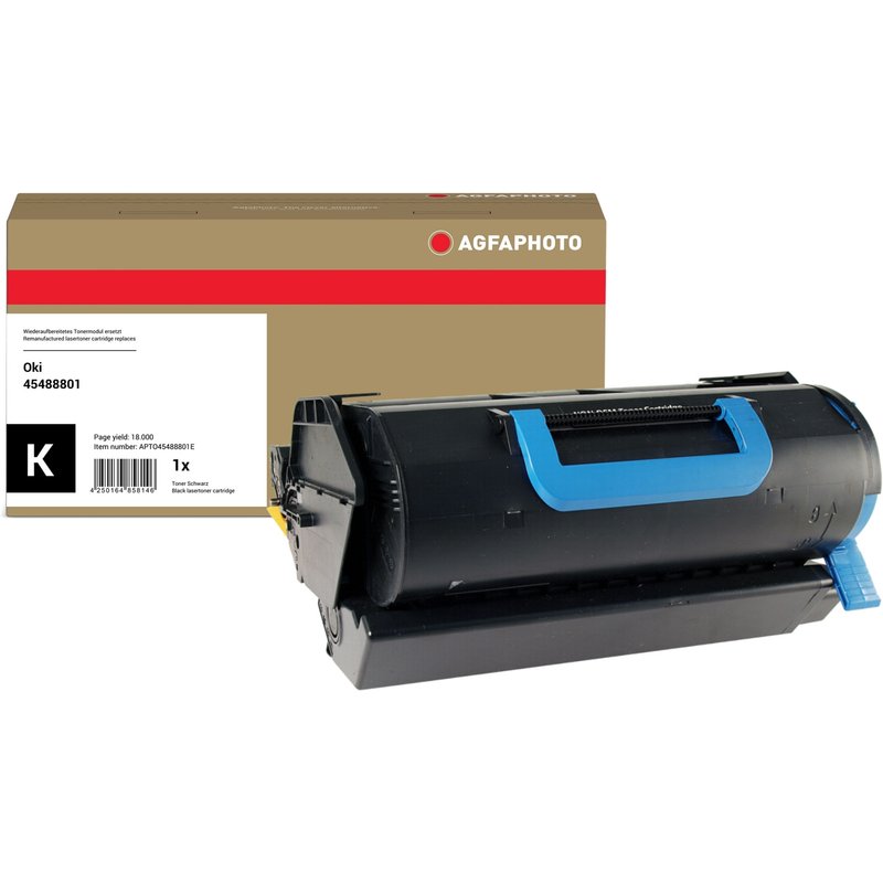 AgfaPhoto Compatible Toner Cartridge. Black. Replacement for OKI 45488