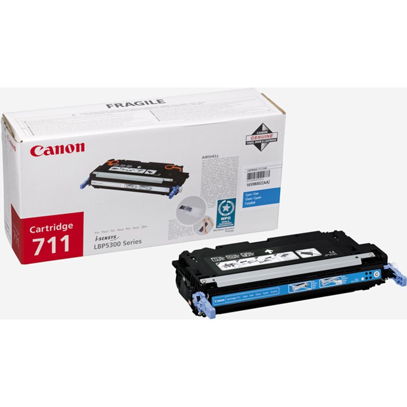 Canon 1659B002/711C Toner cartridge cyan. 6K pages for Canon LBP-5300