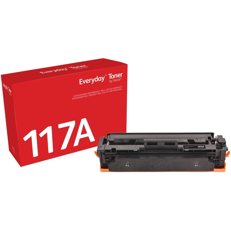 Everyday Black Toner by compatible with HP 117A (W2070A) Standard capacity. Black toner page yield: 1000 pages Printing colours: Black Quantity per pack: 1 pc(s)