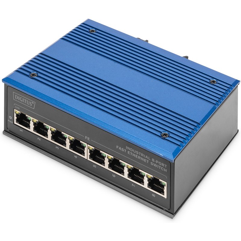 Digitus 8 port Fast Ethernet network switch. industrial. unmanaged. 1