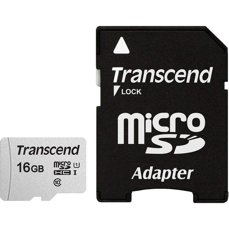 Transcend microSD Card SDHC 300S 16GB with Adapter