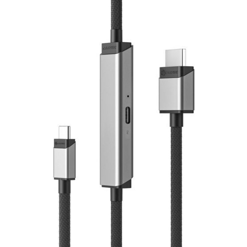 Alogic ULCHDPD01-SGR 3.28 ft. (1m) Ultra USB-C to HDMI Cable with 100W Power Delivery Passthrough - 1m