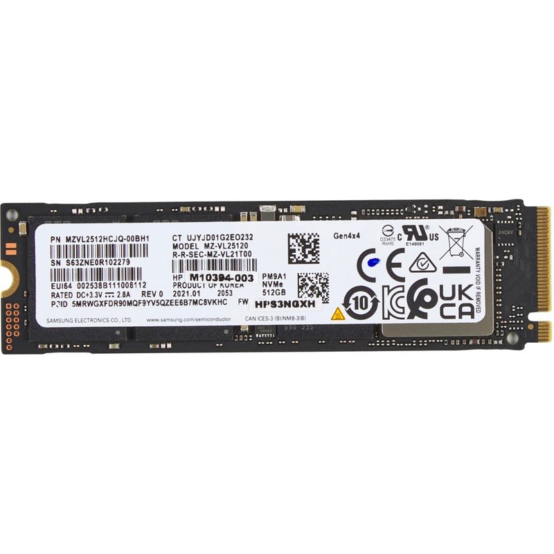 HP 512GB PCIe-4x4 NVMe Solid State Drive