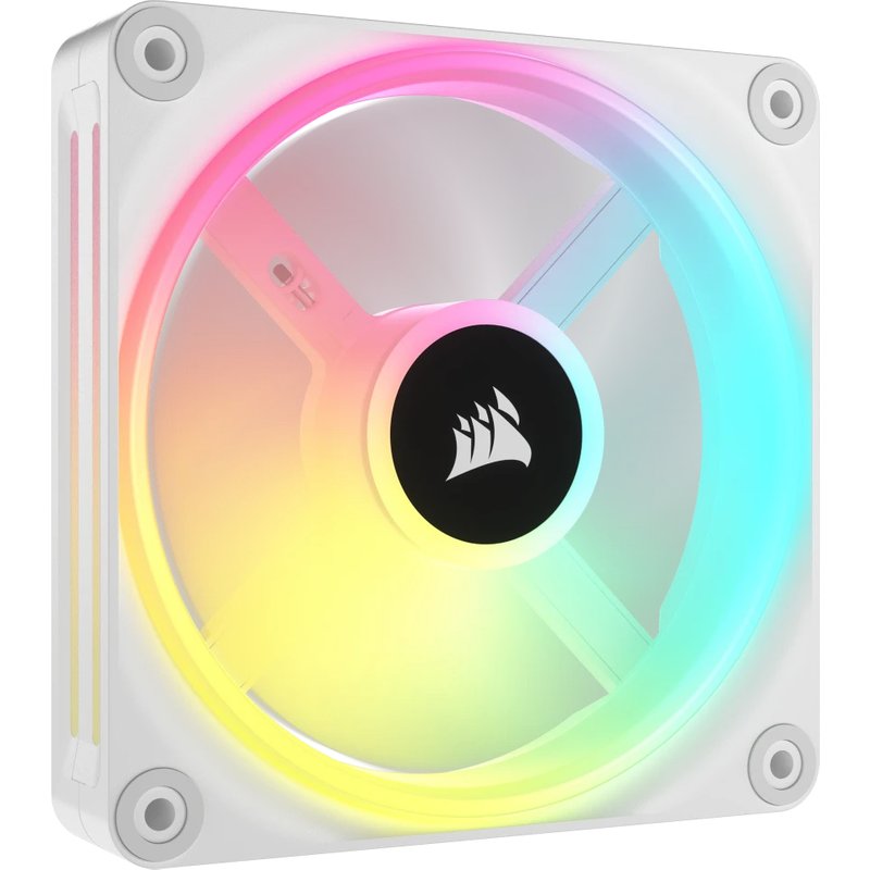 Corsair CUE LINK QX120 RGB. Type: Fan Fan diameter: 12 cm Rotational speed (min): 480 RPM Rotational speed (max): 2400 RPM Bearing type: Magnetic levitation bearing. Height: 120 mm. Product colour: Black White