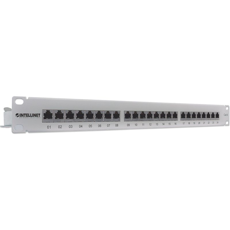 Intellinet Patch Panel. Cat6. FTP. 24-Port. 1U. Shielded. 90° Top-Entr