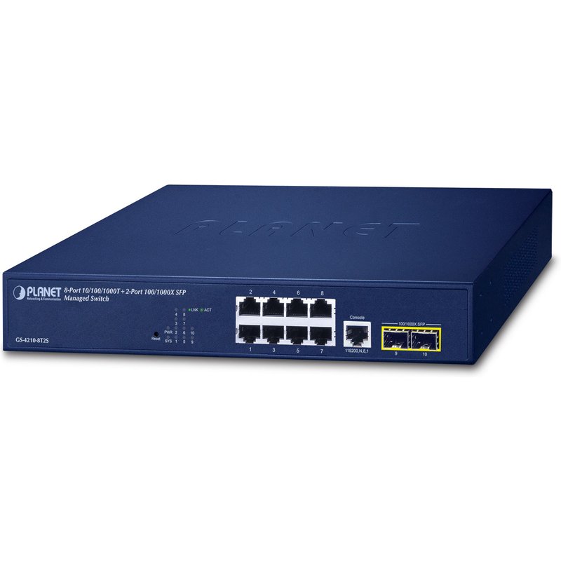 PLANET 10/100/1000T + 2-Port Managed L2/L4 Gigabit Ethernet (10/100/10