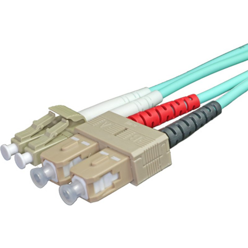 Cablenet 0.5m OM3 50/125 LC-SC Duplex Aqua LSOH Fibre Patch Lead