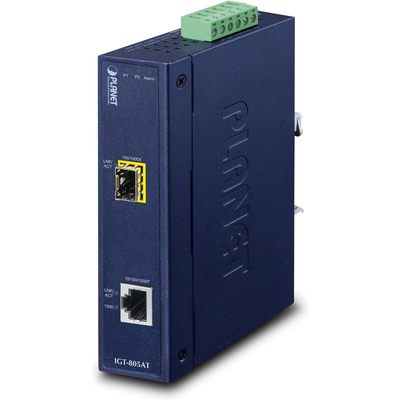 PLANET IGT-805AT Industrial 10/100/1000BASE-T to 100/1000BASE-X SFP Media Converter
