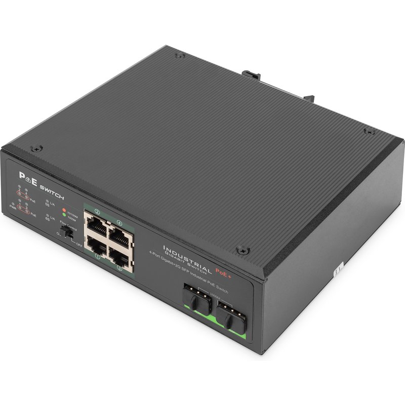 Digitus 4 port Gigabit Ethernet network PoE switch. industrial. unmana