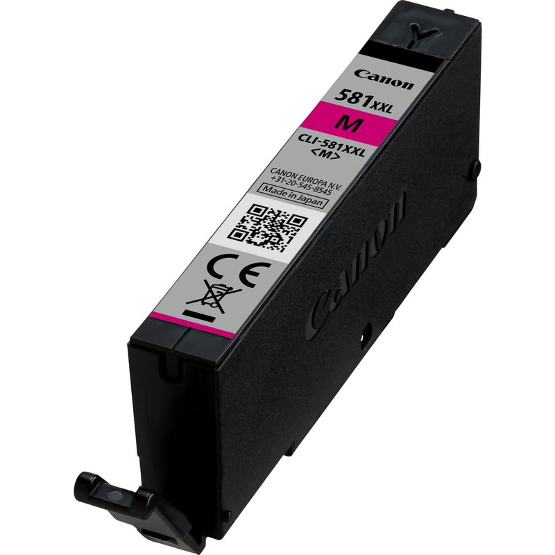 Canon CLI-581XXL High Yield Magenta Ink Cartridge. Colour ink type: Pigment-based ink Colour ink page yield: 367 pages Colour ink volume: 11.7 ml Printing colours: Magenta