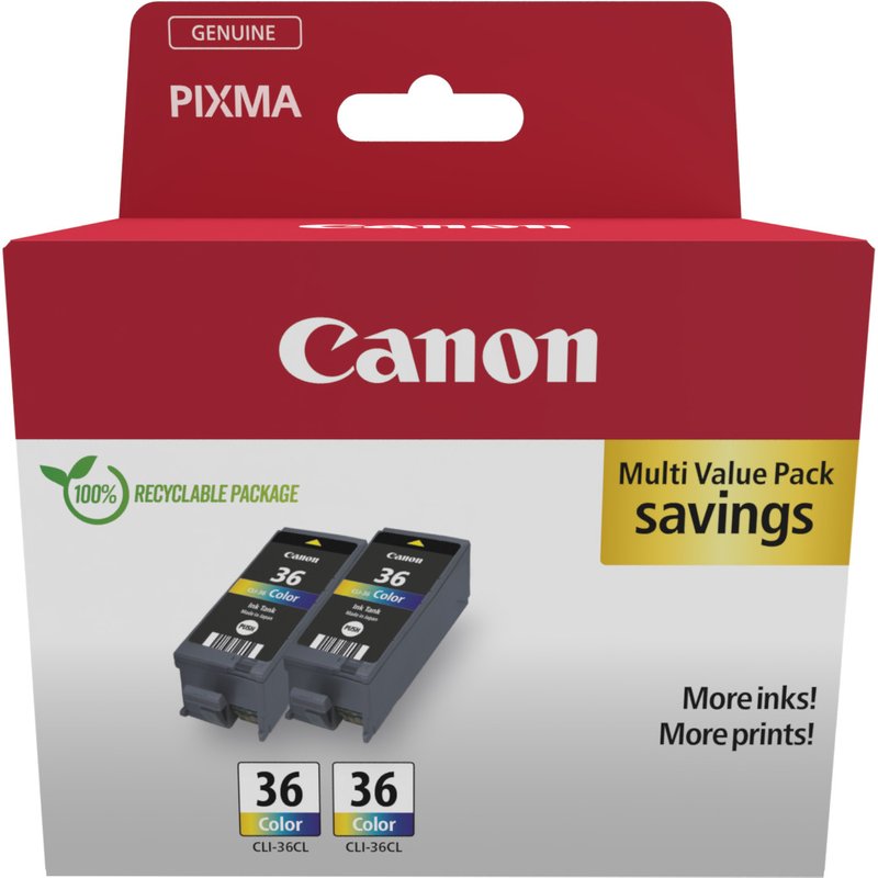Canon 1511B025. Supply type: Twin pack Printing colours: Black Cyan Magenta Yellow Quantity per pack: 2 pc(s)