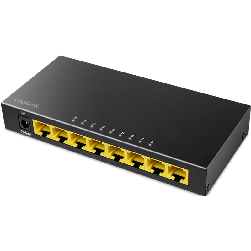 LogiLink Desktop Gigabit Ethernet Switch 8-port. metal case. black