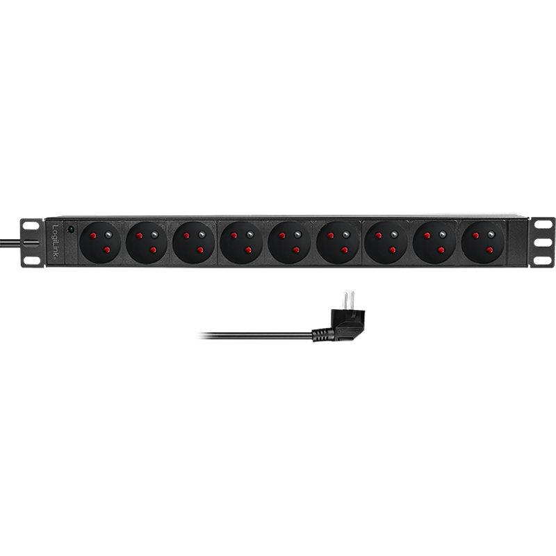 LogiLink 19" PDU 9 x French/Belg. Standard outlet. without switch