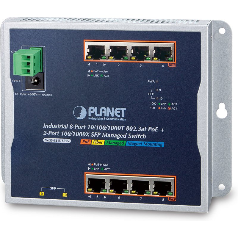 PLANET WGS-4215-8P2S network switch Managed Gigabit Ethernet (10/100/1