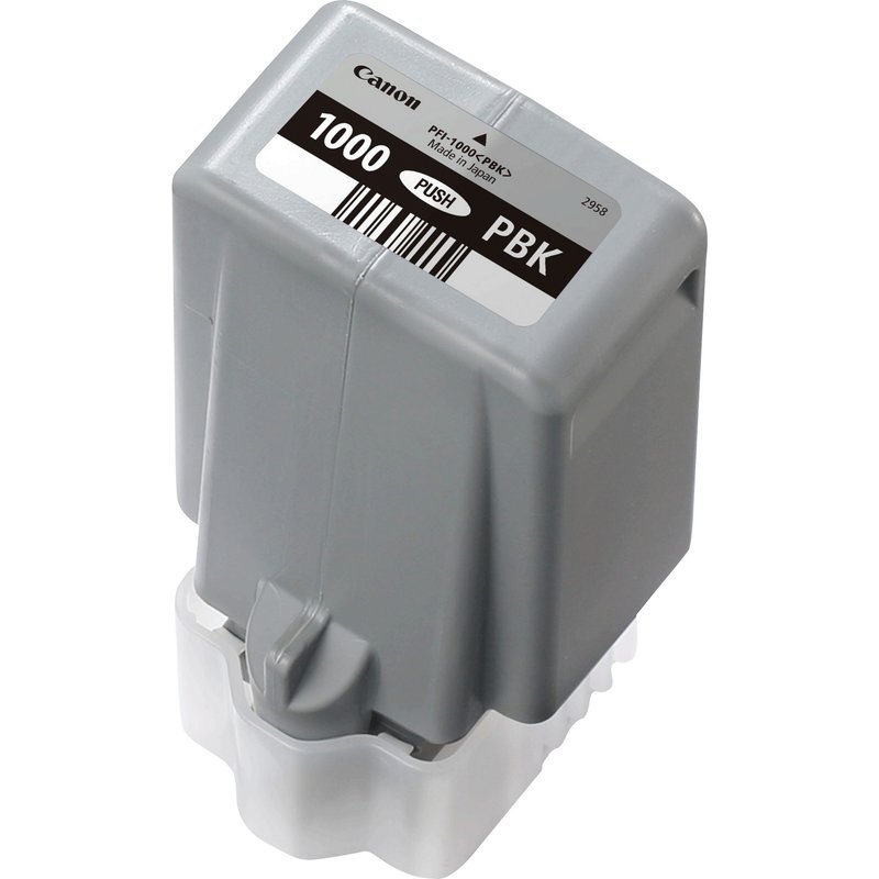 Canon PFI-1000PBK Photo Black Ink Cartridge. Colour ink type: Dye-based ink Black ink volume: 80 ml Printing colours: Photo black Black ink page yield: 2205 pages
