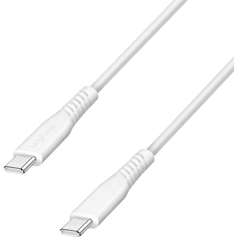 LogiLink USB 2.0 Type-C cable. C/M to C/M. 480 Mbps. 60W. white. 0.3 m