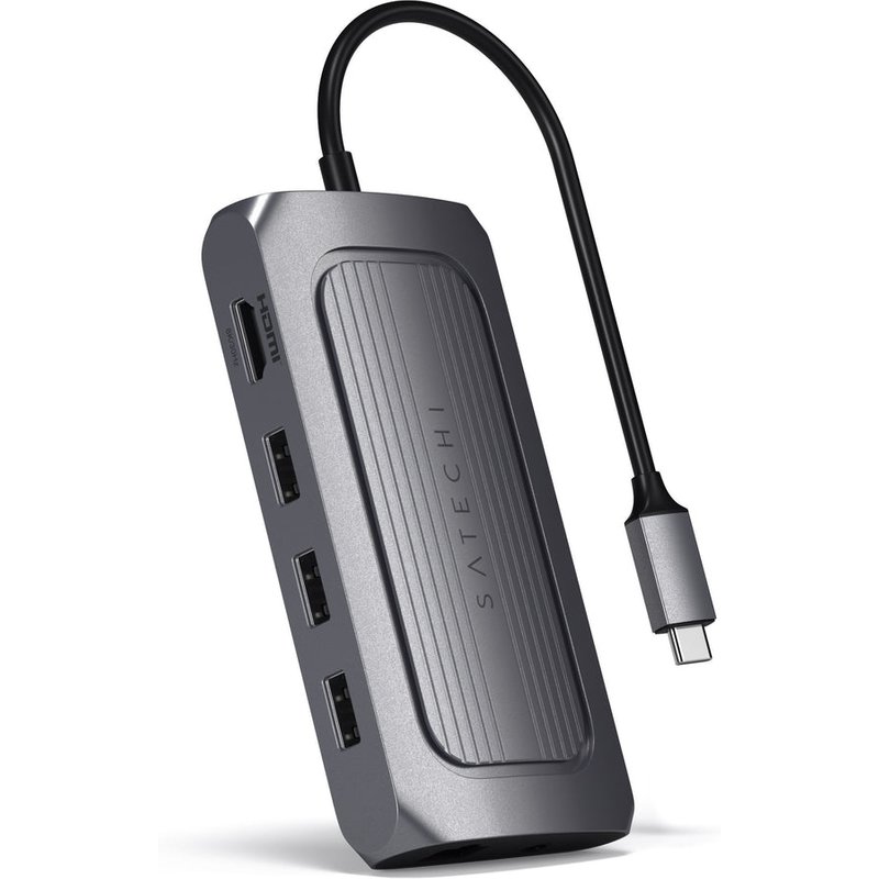 Satechi ST-U4MA3M laptop dock/port replicator USB Type-C Grey
