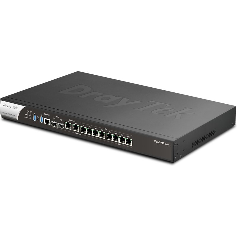DrayTek V3912S-K wired router 2.5 Gigabit Ethernet, Gigabit Ethernet Black
