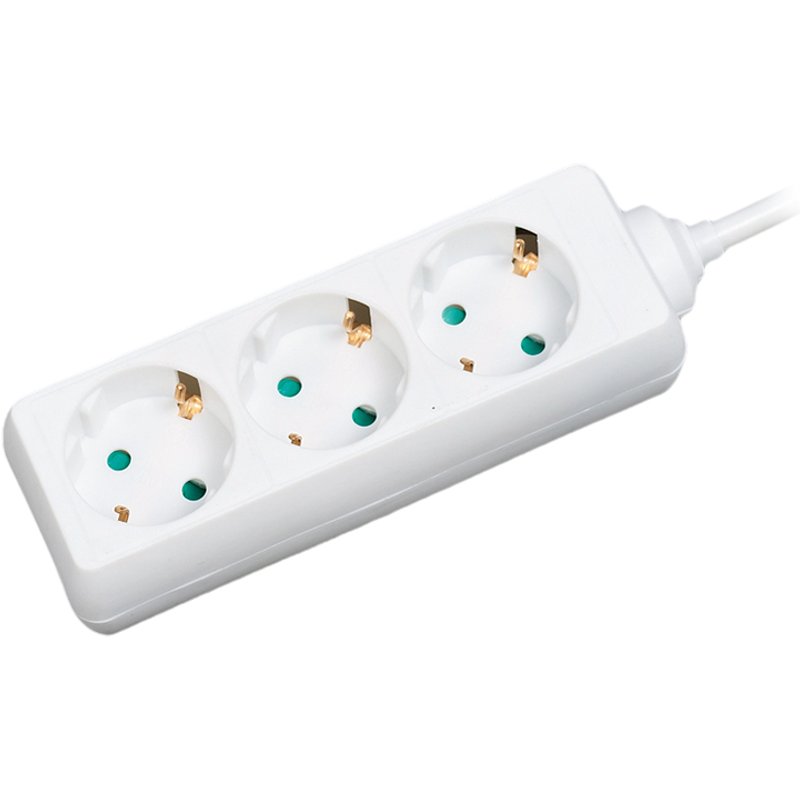 LogiLink LPS205 power extension 1.4 m 3 AC outlet(s) White
