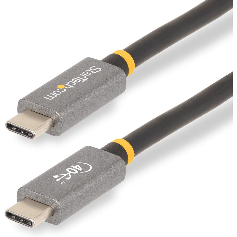 StarTech.com 3ft (1m) USB4 Cable 40Gbps, 100W (5A) Power Delivery, 8K 120Hz / 4K 240Hz DP Alt Mode, USB-IF Certified USB-C Cable - Thunderbolt Compatible