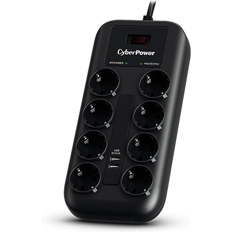 CyberPower P0820SUF0-DE surge protector Black 8 AC outlet(s) 200 - 250