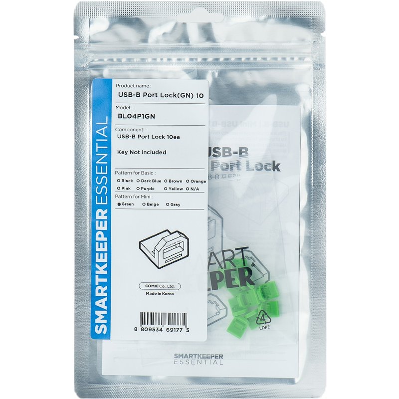 Smartkeeper BL04P1GN port blocker USB Type-B Green Plastic 10 pc(s)