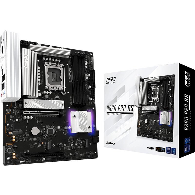 Open Box - ASRock B860 Pro RS LGA 1851 Intel B860 SATA 6Gb/s DDR5 Intel Core Ultra ATX Motherboard