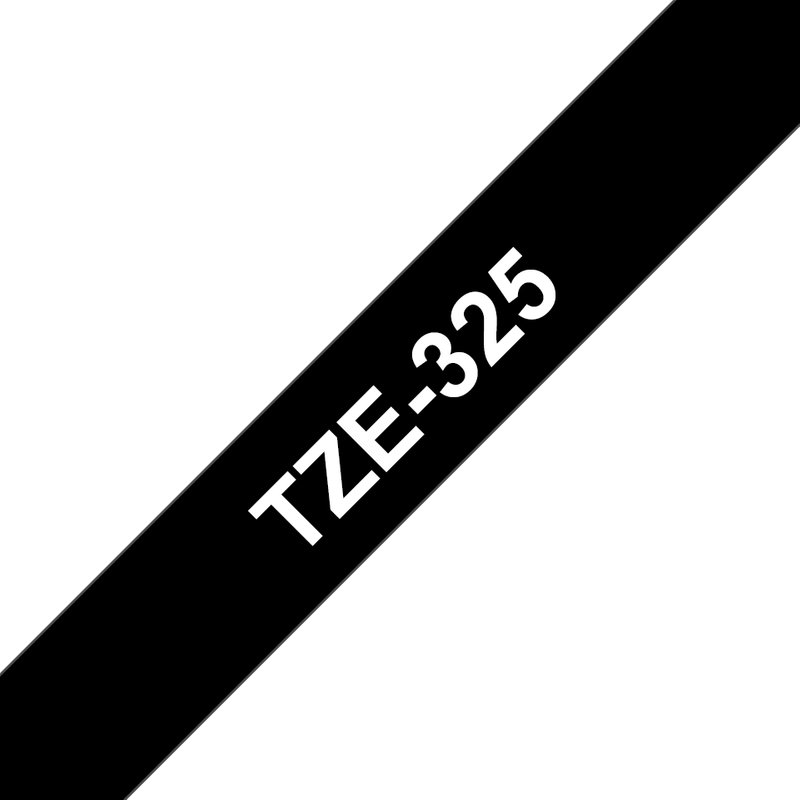 Brother TZE325 P-touch Laminated Tape, 9mm (0.35') White on Black tape for P-Touch 8m (26.2 ft)